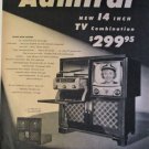 1950 Admiral 14 inch Combination Radio Television ad