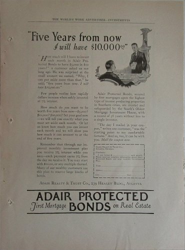 1924 Adair Protected Bonds Five Years ad