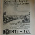 1930 Aetna Insurance Sunset ad