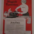 1923 3 In One Oil Sluggish Typewriters ad