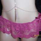 Crystal Waterfall Silvertone Belly Chain
