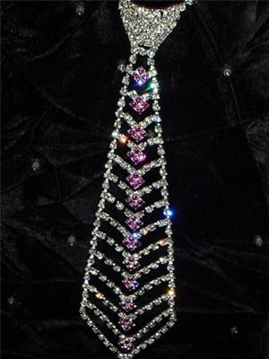 Hot Pink Crystal Necktie