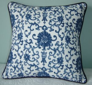 RALPH LAUREN CUSTOM 14X14 PORCELAIN TOILE ACCENT PILLOW