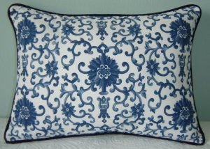 RALPH LAUREN CUSTOM 16"X16" PORCELAIN TOILE ACCENT PILLOW