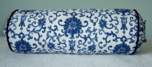 ALPH LAUREN CUSTOM 14"X6" PORCELAIN TOILE BOLSTER PILLOW