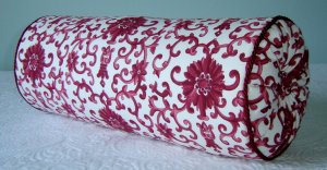 RALPH LAUREN CUSTOM 16"X6" PORCELAIN RED BOLSTER PILLOW