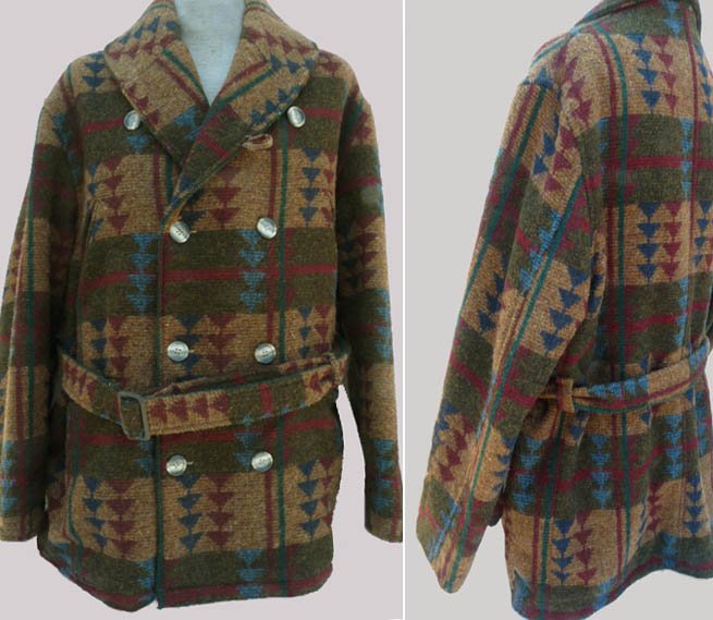 VTG Mens Woolrich Blanket Jacket Coat XL Tribal Southwestern Plaid
