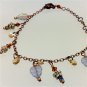 Handmade Triplet frosted Purplish leaves Charms Bracelet
