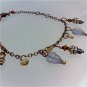 Handmade Triplet frosted Purplish leaves Charms Bracelet