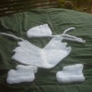GIRLS HAT, BIB,BOOTIES WHITE