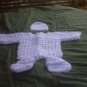 PREEMIE PURPLE SWEATER, HAT, BOTTIES
