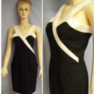Paris france black white halter dress Sm US 4 French 38