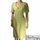 vintage Paris ready to wear Claude Bouzoy matelasse tailored dress med