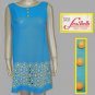 Seashells Miami 60s mini dress blue yellow daisies semi sheer med