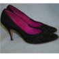 50s stiletto heels black glitter Adorably yours 6.5 AA
