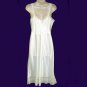 Vtg 40s Barbizon nightgown crystal pleat lace inserts old nylon size 14 miss