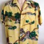 Mens shirt Vintage CALIFORNIA RAINBOW rayon hawaiian shirt hula girls large
