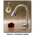 Chrome Pull-Out Kitchen Faucet with Two Spray Modes, easily installs on 3 hole and single hole sinks