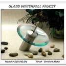 BRAND NEW BRUSHED NICKEL GLASS WATERFALL FAUCET FOR BATHROOM SINKS