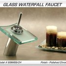 NEW CHROME GLASS WATERFALL FAUCET FOR BATHROOM SINKS