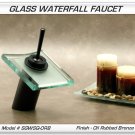 NEW OIL RUBBED BRONZE GLASS WATERFALL FAUCET FOR BATHROOM SINKS