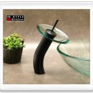 NEW OIL RUBBED BRONZE GLASS WATERFALL FAUCET FOR VESSEL BOWL BATHROOM SINKS