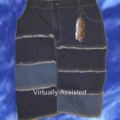 Moto Blues Collection Denim Stretch Skirt, Sz 24/25