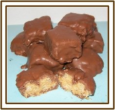Chocolate Covered Peanut Butter Rice Crispy Treat