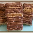Chocolate and Peanut Butter Drizzled Rice Crispy Treats