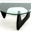 3/4" Isamu Noguchi Tribeca Glass Coffee table - Black