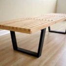 5ft George Nelson Hardwood Platform Slat Bench - Natural