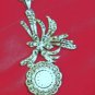 Hilton 17J Sterling Marcasite Necklace Pendant Watch