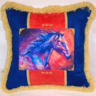 Blue Spirit decorative horse throw pillow