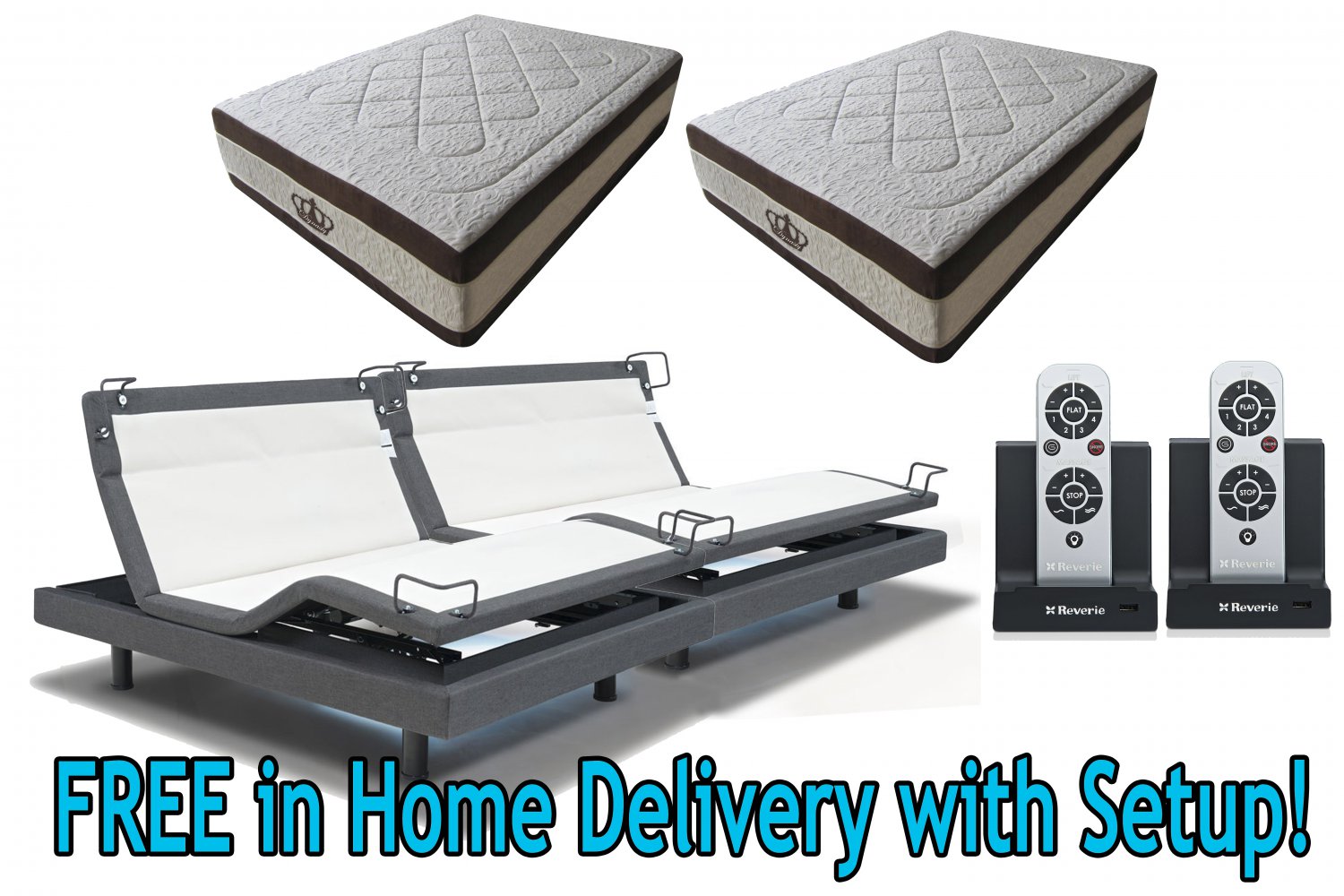 Dynasty Mattress 15.5" GEL Memory Foam Mattress Reverie 8Q Adjustable