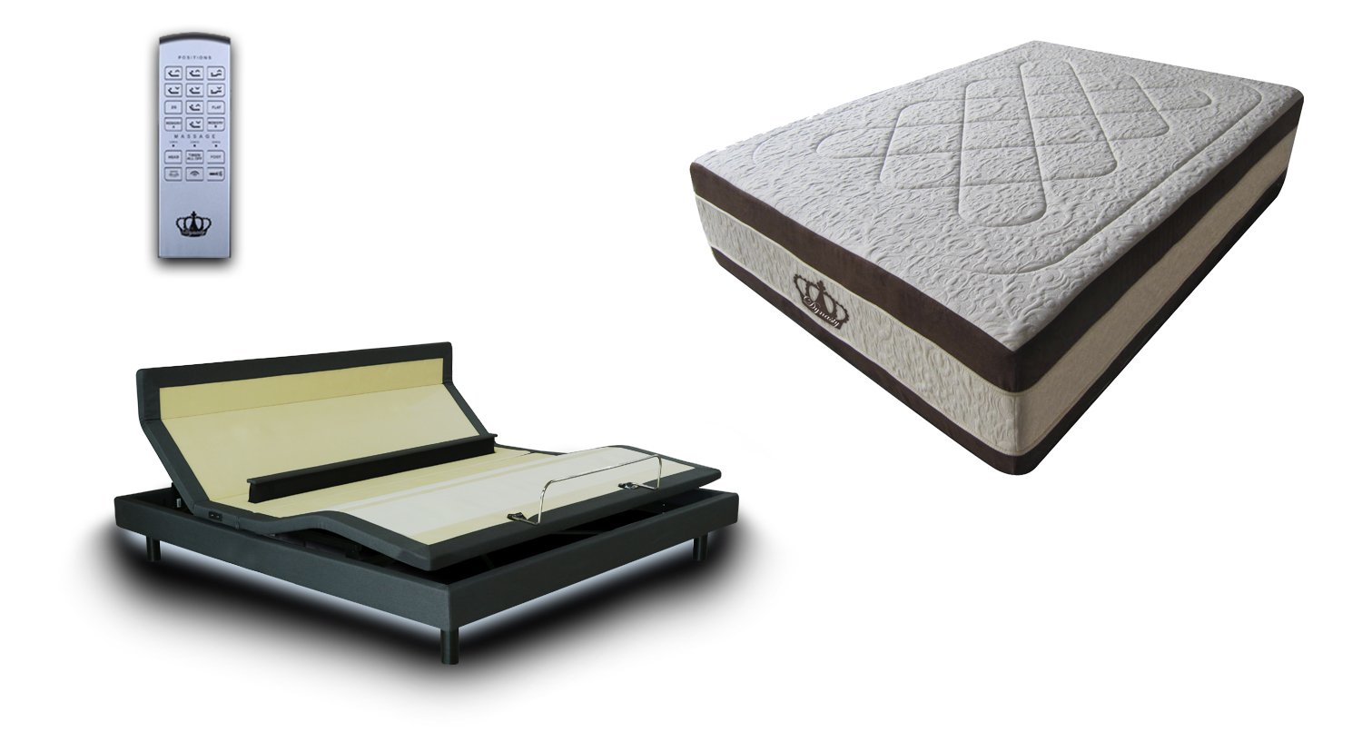 New! 2021 DM9000S Adjustable bed with 15.5" AtlantisBreeze Gel Mattress with Setup-Queen