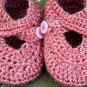 Sweet strawberry booties size 6-9 months