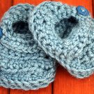 Blue booties size 3-6 months