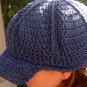 Indigo beanie with brim - adult small