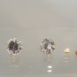 10kt Yellow Gold 8mm round Cubic Zirconia CZ stud earrings