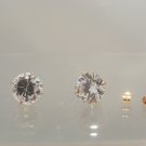 10kt Yellow Gold 9mm round Cubic Zirconia CZ stud earrings
