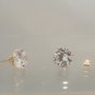 10kt Yellow Gold 9mm round Cubic Zirconia CZ stud earrings