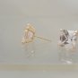 10kt Yellow Gold Basket 6x6mm Cubic Zirconia CZ stud earrings