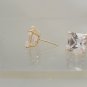 10kt Yellow Gold Basket 6x6mm Cubic Zirconia CZ stud earrings