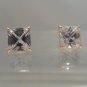 10kt Yellow Gold Basket 6x6mm Cubic Zirconia CZ stud earrings