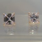 10kt Yellow Gold Basket 7x7mm Princess Cubic Zirconia CZ stud earrings