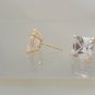 10kt Yellow Gold Basket 7x7mm Princess Cubic Zirconia CZ stud earrings
