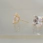 10kt Yellow Gold Basket 8x8mm Princess Cut (Square) Cubic Zirconia CZ stud earrings