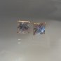 10kt Yellow Gold Basket 8x8mm Princess Cut (Square) Cubic Zirconia CZ stud earrings