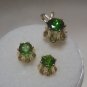 Chrome Diopside Gemstone earring and pendant sterling silver Jewelry