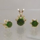 Chrome Diopside Gemstone earring and pendant sterling silver Jewelry